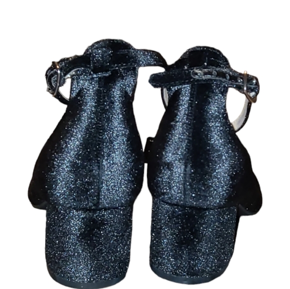 Unisa Block Heel Black Vegan Suede Leather Ankle Strap Closed Toe Heels S 7.5 M - Picture 4 of 8